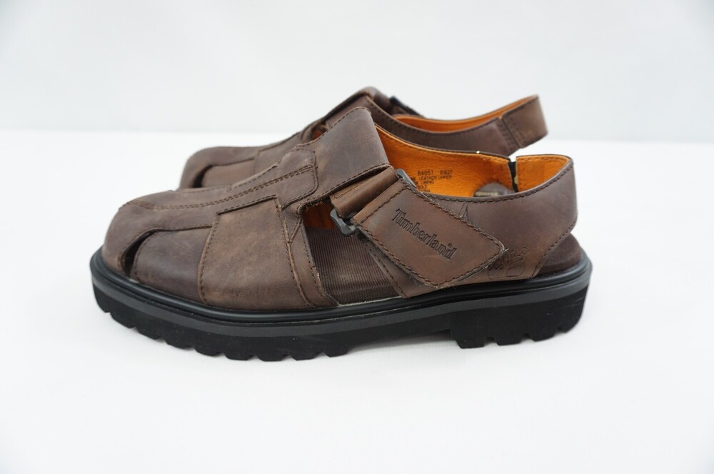 Timberland Used Men 8 M Brown Leather Fisherman Sandals 84051